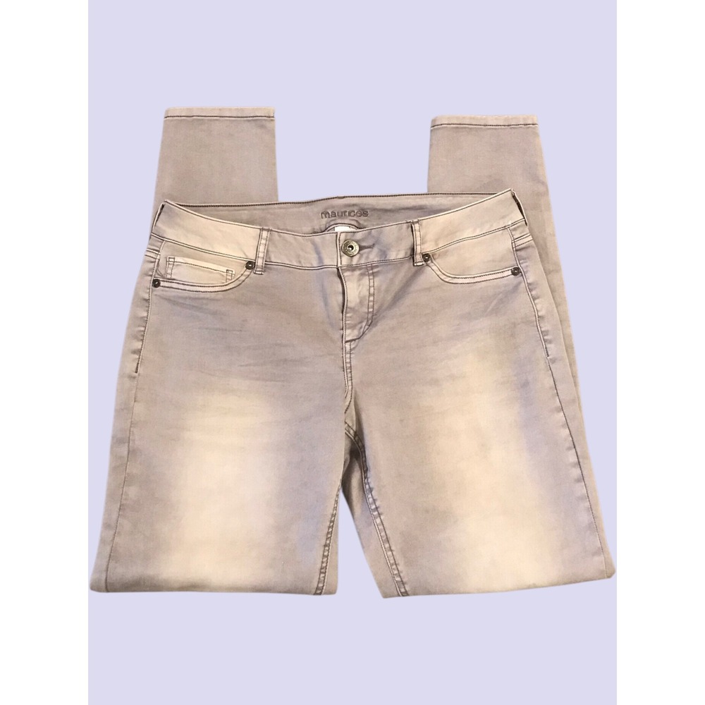 Maurices Women's Light Purple Gray Wash Skinny Jeans Stretch Denim Size L-R